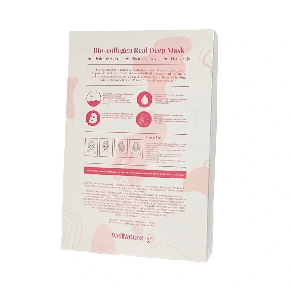 NWT WellNature It’s Giving Glass Skin Collagen Face Masks (4) Hydrating Skincare